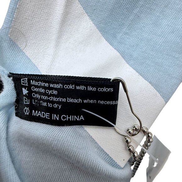 Peace Love World Oversized Scarf Light Blue Oblong Heart Peace Sign 14x84 NWT - Picture 8 of 9